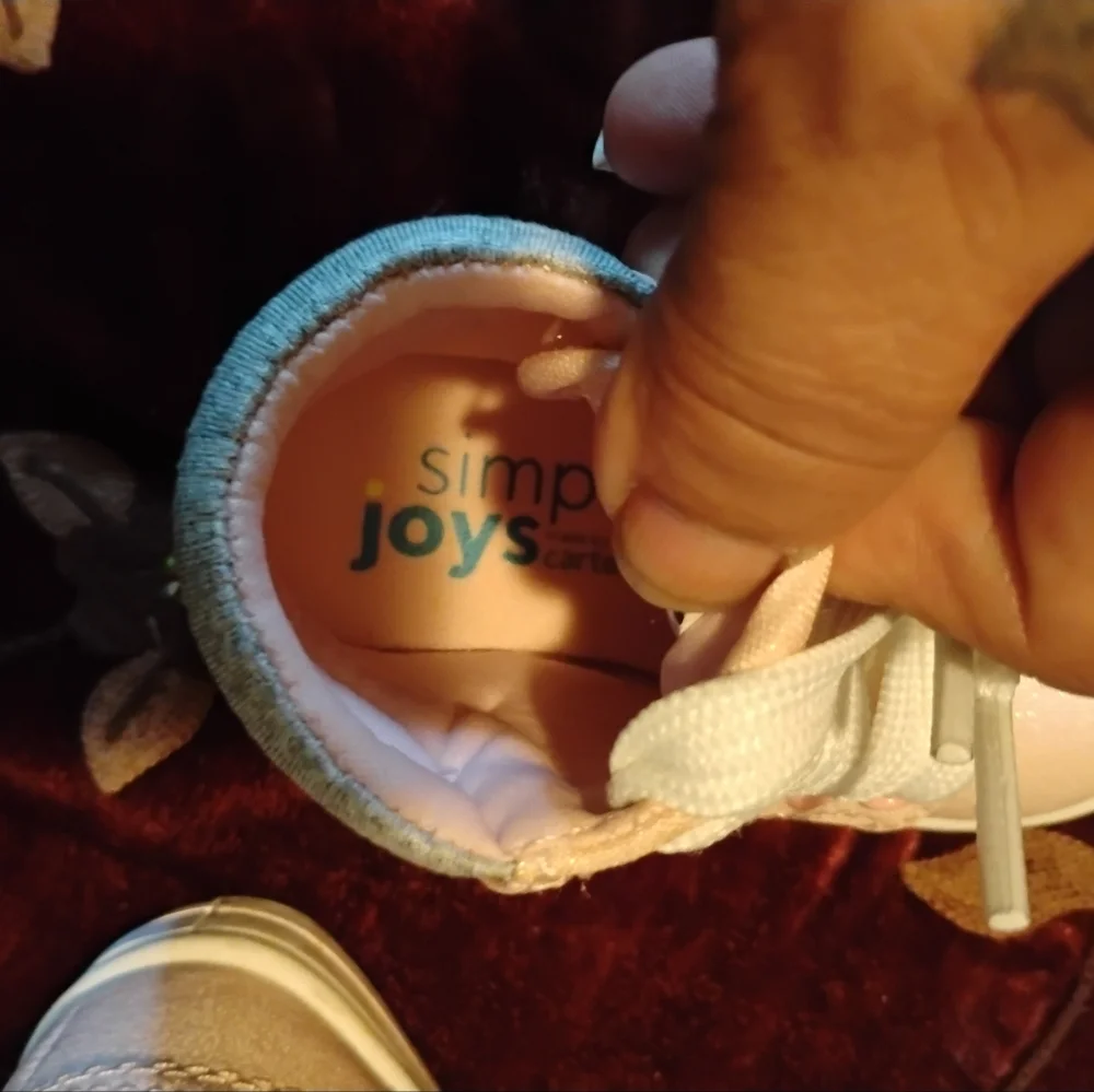 Simple Joys by Carter’s Baby Girl Pink Shimmer High-Top Sneakers - Size 4M